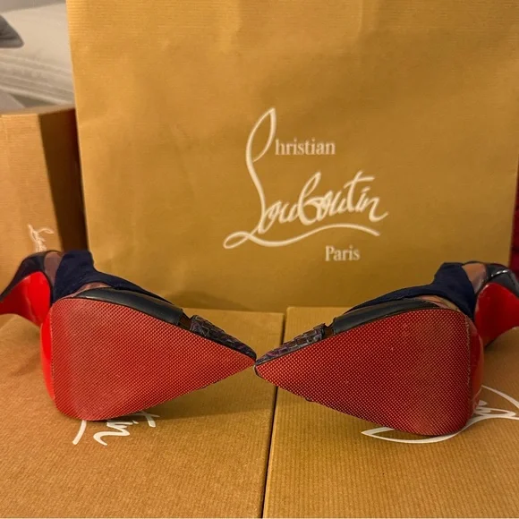 Christian Louboutin Galata 120 Eclipse Watersnake Cap Toe Heels Size 7 RARE - Picture 13 of 17